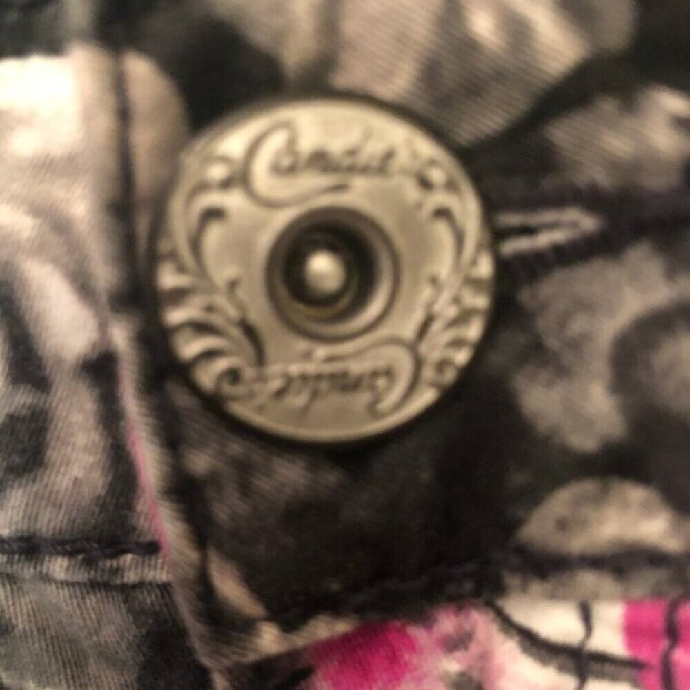 Candie's gray/pink floral skinny jeans sz 5 (juniors') - Picture 4 of 8